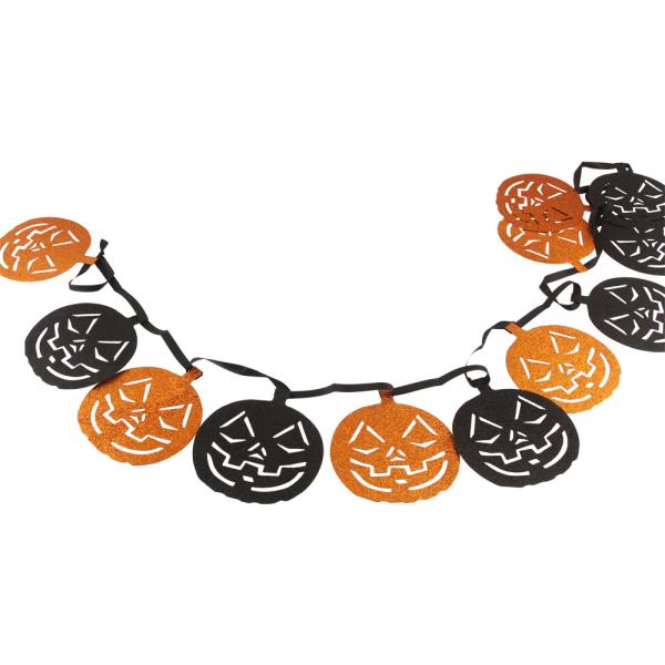 Halloween Græskar Guirlande Glitter