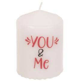 Hvidt Bloklys You & Me