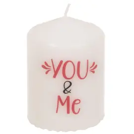 Hvidt Bloklys You & Me