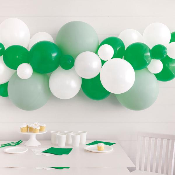 Ballonbue Sæt Grøn & Hvid