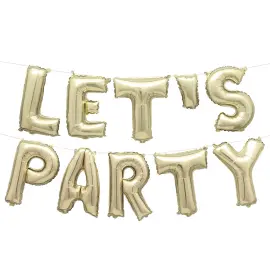 Ballonguirlande Let's Party Guld