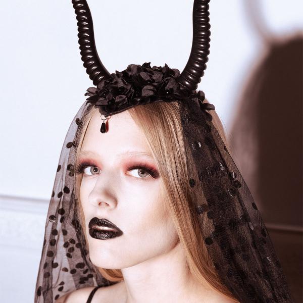 Djævle Hårbøjle med Tyl & Blomster