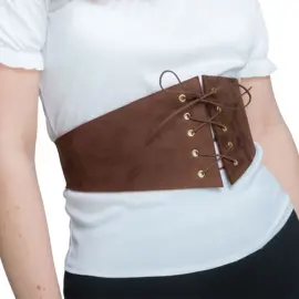 Korsetb&aelig;lte Brun Imiteret Ruskind