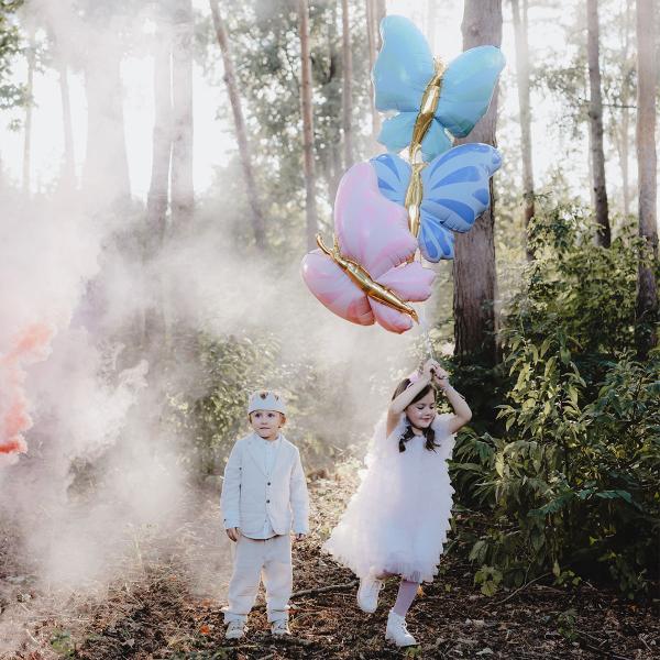 Sommerfugl Folieballon Lyserød/Guld