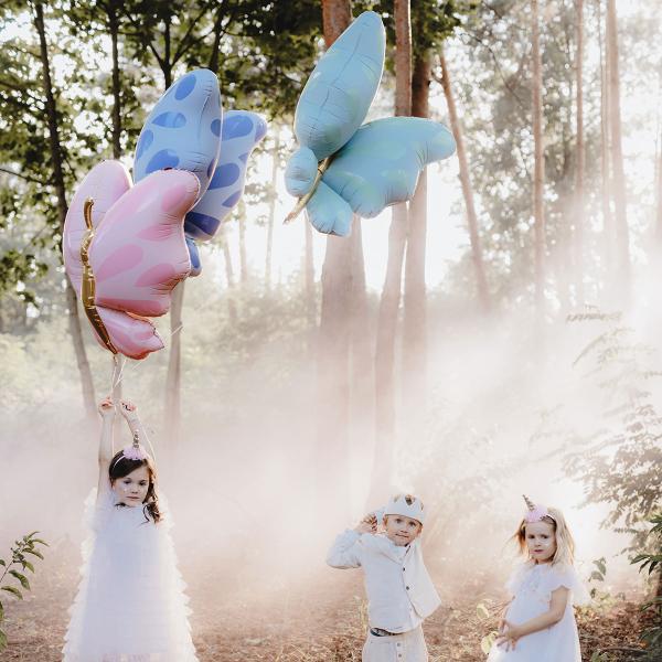 Sommerfugl Folieballon Lyserød/Guld