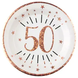 Paptallerkener 50 År Birthday Party Rosaguld
