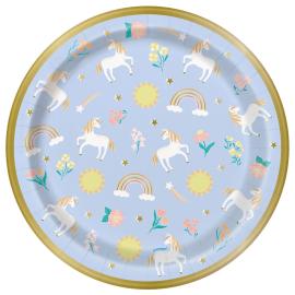 Enhj&oslash;rning Paptallerkener Bl&aring; 22 cm 8-pak