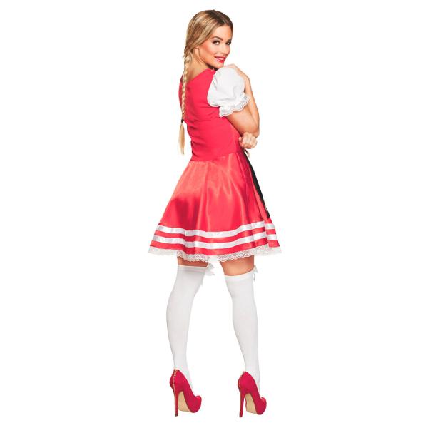 Dirndl Kjole Kostume Rød Large