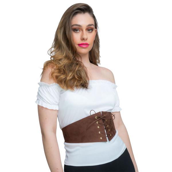 Korsetbælte Brun Imiteret Ruskind