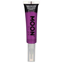 Moon Glow Neon UV Krops- & Ansigtsfarve med Børste Intensiv Lilla