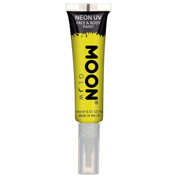 Moon Glow Neon UV Krops- & Ansigtsfarve med Børste Intensiv Gul