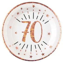 Paptallerkener 70 År Birthday Party Rosaguld