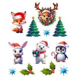 V&aelig;gklisterm&aelig;rker med Julemotiv 12-pak