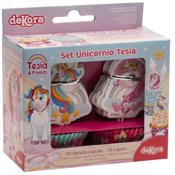 Muffinsforme med Cake Toppers Enhjørning 48-pak
