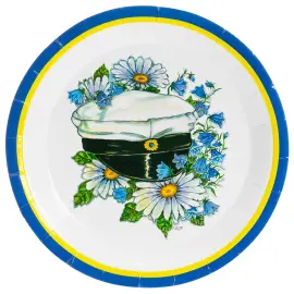 Papirassietter Studenterhue/Blomster 18 cm 8-pak