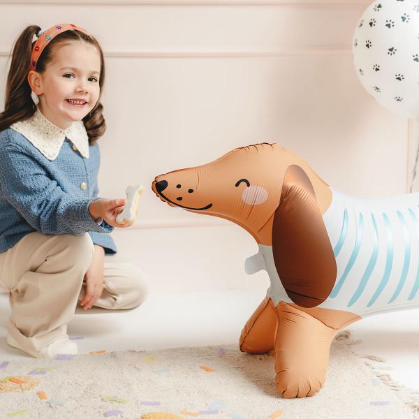Vandrende Dachshund Folieballon & Hundekort
