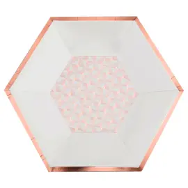 Paptallerkener Art Deco Rosaguld