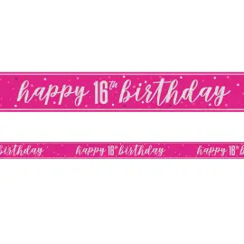 Happy 16th Birthday Guirlande Cerise 2,74 m