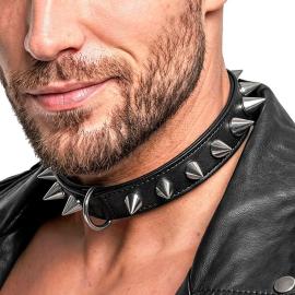 Choker med Nitter og Ring Sort