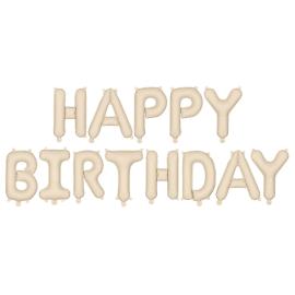 Happy Birthday Ballonguirlande Beige