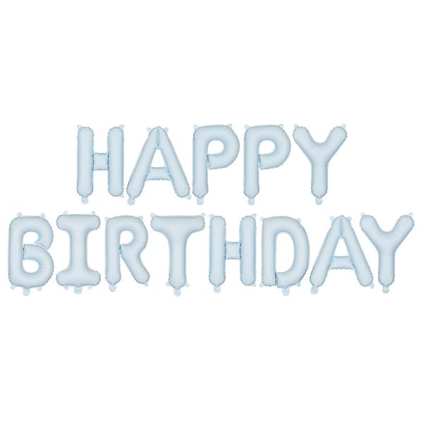 Happy Birthday Ballonguirlande Blå