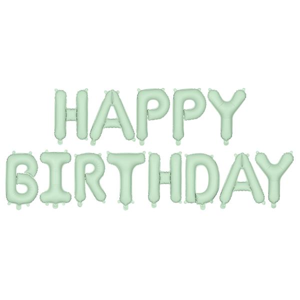 Happy Birthday Ballonguirlande Grøn