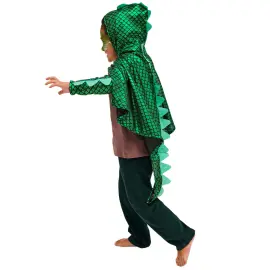 Gr&oslash;n Dragekappe med H&aelig;tte B&oslash;rn