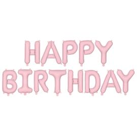 Happy Birthday Ballonguirlande Lyserød
