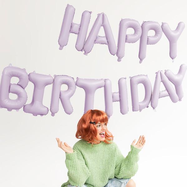 Happy Birthday Ballonguirlande Lilla