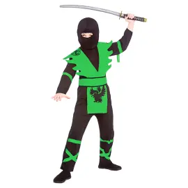 Ninjakostume Sort & Grøn Børn
