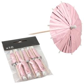 Partyparasol Metallic Lyserøde 10-pak