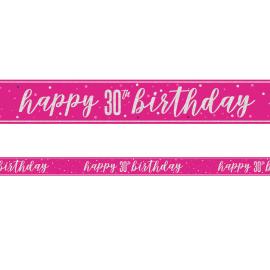 Happy 30th Birthday Guirlande Cerise 2,74 m