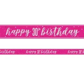 Happy 30th Birthday Guirlande Cerise 2,74 m