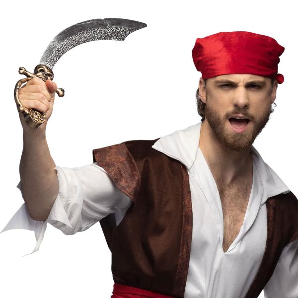 Piratsværd med Dødningehoved Sølv/Guld