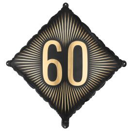 Folieballon 60 Sort/Guld 46 cm