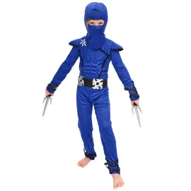 NInja Warrior Bl&aring; Kostume B&oslash;rn 116-128 cm