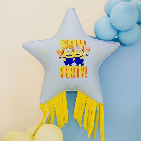 Minions Folieballon Stjerne med Frynser 72 cm