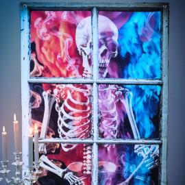 Vinduesdekoration Halloween Magisk Skelet