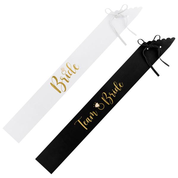 Ordensbånd Bride & Team Bride Sort/Hvid 6-pak