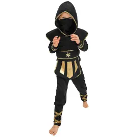 NInja Warrior Sort Kostume Børn 6-8 år