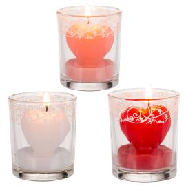 Hjertelys i Dekorativt Glas