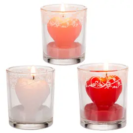 Hjertelys i Dekorativt Glas