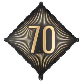 Folieballon 70 Sort/Guld 46 cm