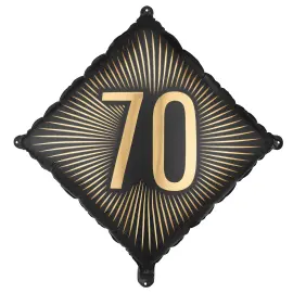Folieballon 70 Sort/Guld 46 cm
