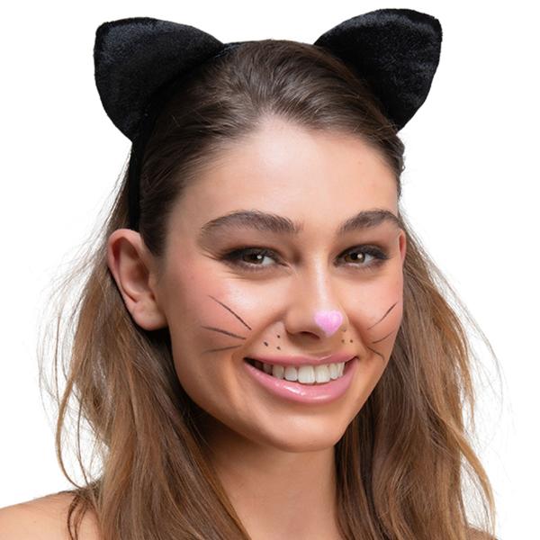 Hårbøjle med Katteører Sort