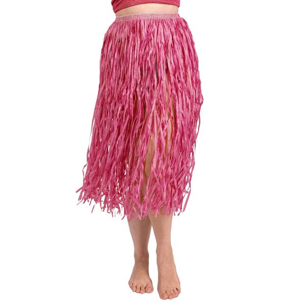 Lyserød Hawaii Hula Nederdel 77 cm