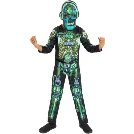 Glow in the Dark Tech Skeletkostume Børn