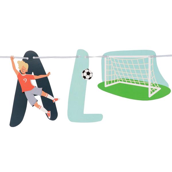 Bogstavguirlande Fodbold Fødselsdagsfest 1,7 m