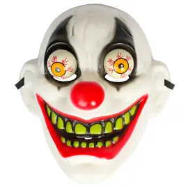 Skør Klovnemaske med Bevægelige Øjne
