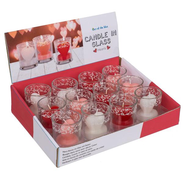 Hjertelys i Dekorativt Glas